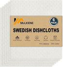 Swedish Dishcloths for Kitchen | 6 Pack Absorbent Cellulose Sponge Cloths Washable | Non-Scratch Reusable Paper Towels Quick Drying Cleaning Cloths - White by CozyNest Decor