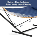 SUNCREAT Portable Outdoor Hammock with Stand, Heavy Duty Hammock with Carrying Bag, Soft Pillow, Balance Ropes, Dark Blue by GreenHaven Gardens