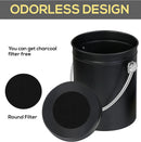 Utopia Kitchen Compost Bin for Kitchen Countertop, 1.3 Gallon Compost Bucket for Kitchen with Lid, Includes 1 Spare Charcoal Filter (Black) by GreenHaven Gardens