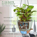 Hanging Planters for Indoor Outdoor Plants, 2 Pack Self Watering Hanging Pot with Drainage Holes & Removable Tray (Green, 6'') by CozyNest Decor