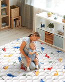 Odorless Premium Foam Baby Play Mat 59" x 59", Soft Microfiber Fabric Crawling Mat for Floor- Comfortable and Hypoallergenic, Non-Slip Cushioned Floor Playpen mat for Infants,Babies,Toddlers by TinyTreasures Baby Boutique
