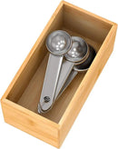 Bamboo Drawer Organizer Utensil Holder for Kitchen, Small Wood Silverware Storage Organizer, Stackable Box Tray for Cutlery, Flatware, Bathroom Caddy for Makeup, Perfume, Jewelry, 6x3x2.5 Inch by CozyNest Decor