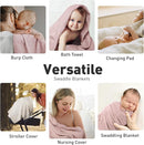 GLLQUEN BABY Muslin Swaddle Blankets for Girls, 2-Pack Organic Baby Blankets for Girl Boy, Newborn Receiving Blanket, Baby Swaddle Blanket Unisex, Baby Essentials, Registry & Gift, 40 x 38 inches by TinyTreasures Baby Boutique