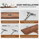 Floating Wall Shelves 2-Pack - 24-Inch Rustic Brown Wooden Shelves for Storage and Décor, Easy Installation for Living Room, Bedroom, and Kitchen by CozyNest Decor