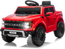 12V Ride on Car Licensed Ford F-150 Raptor, Kids Electric Car with Remote Control, LED Light/Music/MP3, Truck Bed Storage, 3-Point Seat Belt (12V, Red) by TinyTreasures Baby Boutique