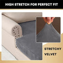 PrinceDeco Sectional Couch Covers Velvet Couch Cover for Dogs Washable L Shaped Couch Cover 1 Piece Individual Sectional Couch Covers with Elastic Bottom(Chaise Lounge,Grey) by CozyNest Decor