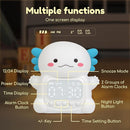 Axolotl Alarm Clock with Night Light for Kids, 7 RGB Color Cute Alarm Clocks for Bedrooms Ok to Wake Clocks, Silicone Animal Tabletop Lamp for Teen Girls Boys, White by TinyTreasures Baby Boutique