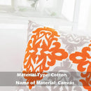 HWY 50 Orange Fall Decorative Throw Pillow Covers 18x18 Inch (1 Piece), Embroidered Cotton Farmhouse Cushion Cover Pillow Case for Sofa Couch Living Room Bed Bedroon, Floral Geometric by CozyNest Decor