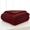Longhui bedding Chunky Cable Knit Throw Blanket Lightweight Burgundy 100% Organic Cotton Blanket for Sofa Couch Bed Baby Nursery, Rustic Shabby Chic Modern Farmhouse, 51” x 63” Give Laundering Bag by CozyNest Decor