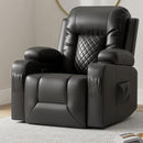 Recliner Chairs for Adults, FSC Certified Massage Rocker with Heated Modern Ergonomic Lounge 360 Degree Swivel Single Sofa Seat Living Room Lounge Recliners Black by CozyNest Decor