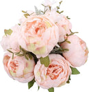 Duovlo Springs Flowers Artificial Silk Peony Bouquets Wedding Home Decoration,Pack of 1 (Spring Pure Pink) by CozyNest Decor