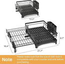 Dish Drying Rack - Extendable Dish Rack, Large Sink Drying Dish Drainer for Kitchen Counter, Stainless Steel Dish Strainer with Utensil Holder (Black) by CozyNest Decor