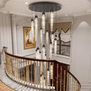 H150'' Modern Chandelier Modern Led Chandeliers Foyer Chandelier Stairs Large Chandelier Adjustable Black Chandeliers Pendant Lighting Fixture Hanging Ceiling Light by CozyNest Decor