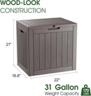 KAMABOKO 32 Gallon Outdoor Storage Box 2 Pack All-Weather Deck Box for Patio Furniture, Package Deliveries, Garden Tools, Pool Supplies & Cushions, Grey by GreenHaven Gardens