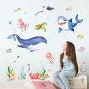 Supzone Under The Sea Wall Decals Ocean Whale Shark Turtle Seaweed Wall Stickers for Kids Toddlers Bedroom Living Room Baby Nursery Wall Decor by TinyTreasures Baby Boutique