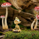Top Collection Miniature Fairy Garden and Terrarium Pixie Meditating with Frog Figurine by GreenHaven Gardens