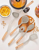 Kitchen Utensils Set, 13PCS Silicone Cooking Utensils, Heat Resistant Kitchen Utensil Spatula Set for Nonstick Cookware, Wooden Handles Kitchen Gadgets Tools Set by CozyNest Decor