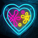 Cartoon Sea Wolrd Neon Lights Ocean World Porthole Neon Signs Heart Shaped Porthole Neon Light Up Sign Led Ocean Neon Sign for Bedroom Birthday Gifts for Kids USB Powered,Size13.5 * 12.5inch(JWD026) by GreenHaven Gardens