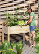 MIXC Wooden Raised Garden Bed with Legs, 32”L X 16”W, Elevated Reinforced Large Planter Box for Vegetable Flower Herb Outdoors - Beam and Column Structure - Unmatched Strength Outlast by GreenHaven Gardens