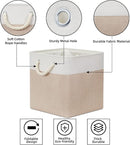 Bidtakay Fabric Storage Baskets for Organizing Beige 13 Inch Collapsible Square Baskets 3 Pack Organization Bins Large Cube Storage Bins Closet Baskets for Shelves Clothes by TinyTreasures Baby Boutique
