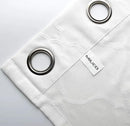 MIUCO Moroccan Embroidery Semi Sheer Curtains Faux Linen Grommet Window Curtains for Bedroom Living Room 63 Inch Length 2 Panels, Pure White by CozyNest Decor