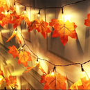 Timer & Thicker Leaves - 2 Pack Fall Garland with Lights Fall Hallowen Decorations Indoor Total 80 Leaves 40LED 13Ft Battery Operated Halloween Garland Thanksgiving Decor Home Indoor Outdoor Christmas by CozyNest Decor