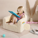 Kids Snuggly-Soft Sherpa Chair, Cuddly Toddler Foam Chair for Boys and Girls, Cream by TinyTreasures Baby Boutique