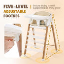 Convertible High Chairs for Babies & Toddlers. 5-in-1 Adjustable High Chair with Removable Tray, Easy to Clean, Portable (White Khaki) by TinyTreasures Baby Boutique