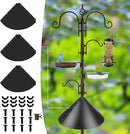 Bird Feeding Station Kit with Squirrel Baffle and Suet Cage Wild Bird Feeder Kit with Mesh Tray, Fruit Hook, and Double W Hook for Attracting Wild Birds by GreenHaven Gardens