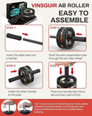 VINSGUIR Ab Roller Wheel, Abs & Core Workout Equipment for Home Gym with Knee Pad Accessories, Abdominal Wheel for Full-body Strength Training by CozyNest Decor