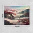 Houselerax Japanese Tapestry, Red Plum Cherry Blossom Mountain Tapestries, Asian Japanese Wall Decor, Nature Landscape Tapestries for Bedroom Living Room Decor 40"x30" by CozyNest Decor