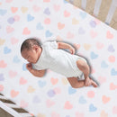 Bedtime Originals Rainbow Hearts Pink/Purple 3-Piece Baby Crib Bedding Set by TinyTreasures Baby Boutique