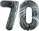 GOER Number 70 Balloons for 70th Birthday Party Decorations,42 Inch Jumbo Foil Helium Balloons for 70th Anniversary (Marble Black) by TinyTreasures Baby Boutique