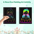 ZMLM Scratch Paper Art Craft: 2 Pack Rainbow Scratch Set for 3 4 5 6 7 8 9 10 Years Old Girls Boys Students Drawing Coloring Black Magic Art Supplies Kits Gifts School Birthday Party Toys(Classic) by TinyTreasures Baby Boutique
