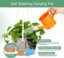 QCQHDU 2 Pack Hanging Planters for Indoor Plants, Outdoor Hanging Baskets, Self Watering Pots with Drainage Holes & Removable Tray (Light Grey, 8 inch, Macrame Hanger) by GreenHaven Gardens
