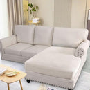 H.VERSAILTEX Super Stretch Individual Chaise Cover Sectional Couch Covers for L Shaped Sofa Both Left/Right Featuring Thick Jacquard Textured Twill Fabric (1 Piece Chaise Cover Large, Ivory) by CozyNest Decor