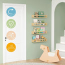 Forbena Natural Wood Nursery Bookshelves for Wall, 24 Inches Long Floating Book Shelves, Wall Mounted Bookcase for Baby Teen Girl Boy Kids Room Bedroom, Playroom Organizer, Bathroom Decor (4-Pack) by TinyTreasures Baby Boutique