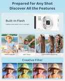 5K Digital Camera - 72MP UHD Digital Cameras for Photography - Autofocus Point and Shoot Small Camera with Flash for Kids - 2.8 Inch Screen Compact Portable Vlogging Camara with 16X Zoom, 32GB SD Card by TinyTreasures Baby Boutique