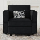 Belffin Modular Sectional Arm Accent Chair with Storage Seat Velvet Armchair Single Sofa Club Chair Black by CozyNest Decor