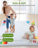 Baby Play Mat, 50''x50'' Playpen Mats with 4 Sensory Development Zones for Motor Skills, Unique Crawling Mats with Non-Slip Cushioned That Fits Nicely into Any Playroom, Grey by TinyTreasures Baby Boutique