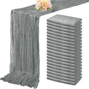 20 Pack Gray 10FT Cheesecloth Table Runner Rustic Gauze Fabric Cheese Cloth Table Runner for Wedding Bridal Baby Shower Table Decor 20 x 120 Inch Long Boho Sheer Birthday Party Table Decorations by CozyNest Decor