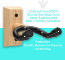 Bamboo Wood Guitar Wall Mount Hanger | Universal U-Shape Hook for Acoustic, Electric Guitar, Banjo & Bass by MobilevisionUS