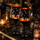 Crystal Halloween Stemmed Wine Glasses - Set of 2 by The Wine Savant