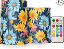 Flickering Flameless Candles, Daisy Flowers Botanical LED Candles with Remote Timer, Set of 2 Battery Operated Candle for Valentine Wedding Birthday by GreenHaven Gardens