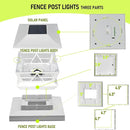 TW SHINE 4 Pack Solar Outdoor Fence Post Lights, 2 Modes Post Cap Lights Waterproof Warm White/Cool White for Yard, Garden, Porch, Patio Decor, for 4x4 5x5 6x6 Wood Posts, White by GreenHaven Gardens