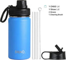 DRINCO Stainless Steel Water Bottle Spout Lid Vacuum Insulated Double Wall Water Bottle Wide Mouth (40oz 32oz 22oz 18oz 14oz) Leak Proof Keeps Cold or Hot (14 oz, 14oz Royal Blue) by CozyNest Decor