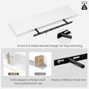 Floating Wood Shelves for Wall 24 Inches x 8”x 1.4” Shelf Floating Home Decor, Heavy Duty Shelf Hold 60 lbs, Wall Shelves for Bathroom Living Room Kitchen Bedroom Office - Set of 2 White by CozyNest Decor