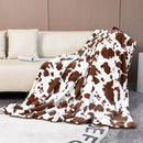 RYNGHIPY Cow Print Blanket for Sofa Couch Double Sided Flannel Animal Design Brown Throw Blanket (Brown, 63''x79'') by CozyNest Decor