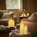 Set of 24 Flameless Led Battery Opeated (D2.2'' x H5''6''7'') Realistic Moving Wick Candles with 10-Key Remotes and Cycling 24 Hours Timer by CozyNest Decor