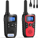 Wishouse Walkie Talkies for Kids Adults - Long Range Rechargeable 2 Way Radios,Gift,Hiking Accessories Camping Gear with Lamp,SOS Siren,NOAA Weather Alert,VOX,Easy to Use 2 Pack by TinyTreasures Baby Boutique